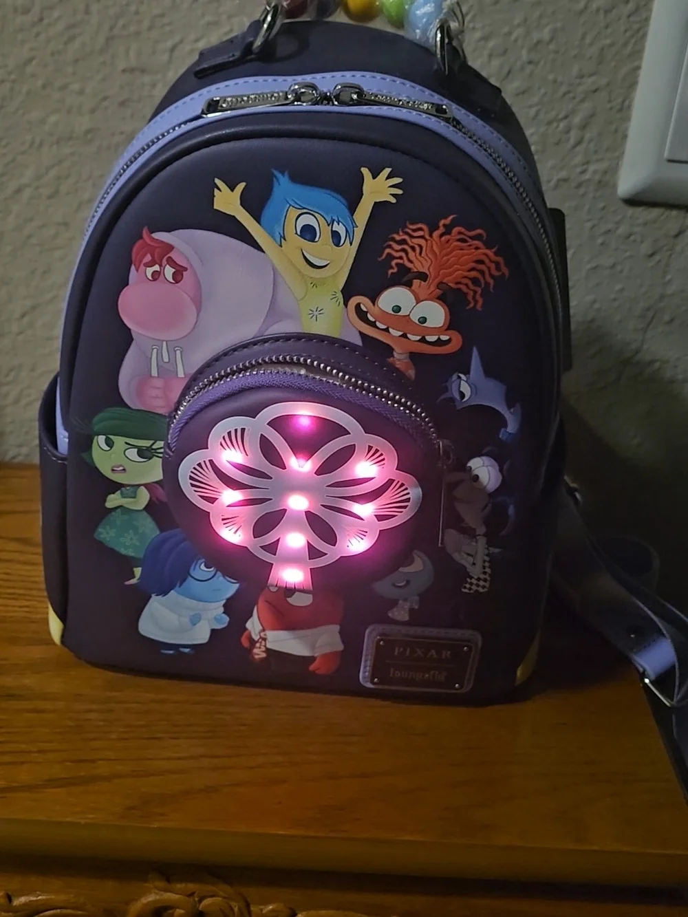 Loungefly Disney Pixar Inside Out 2 Emotions Light-Up Mini Backpack NWT